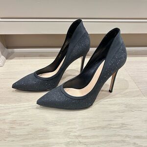 Gianvito Rossi Black Sparkle Heels